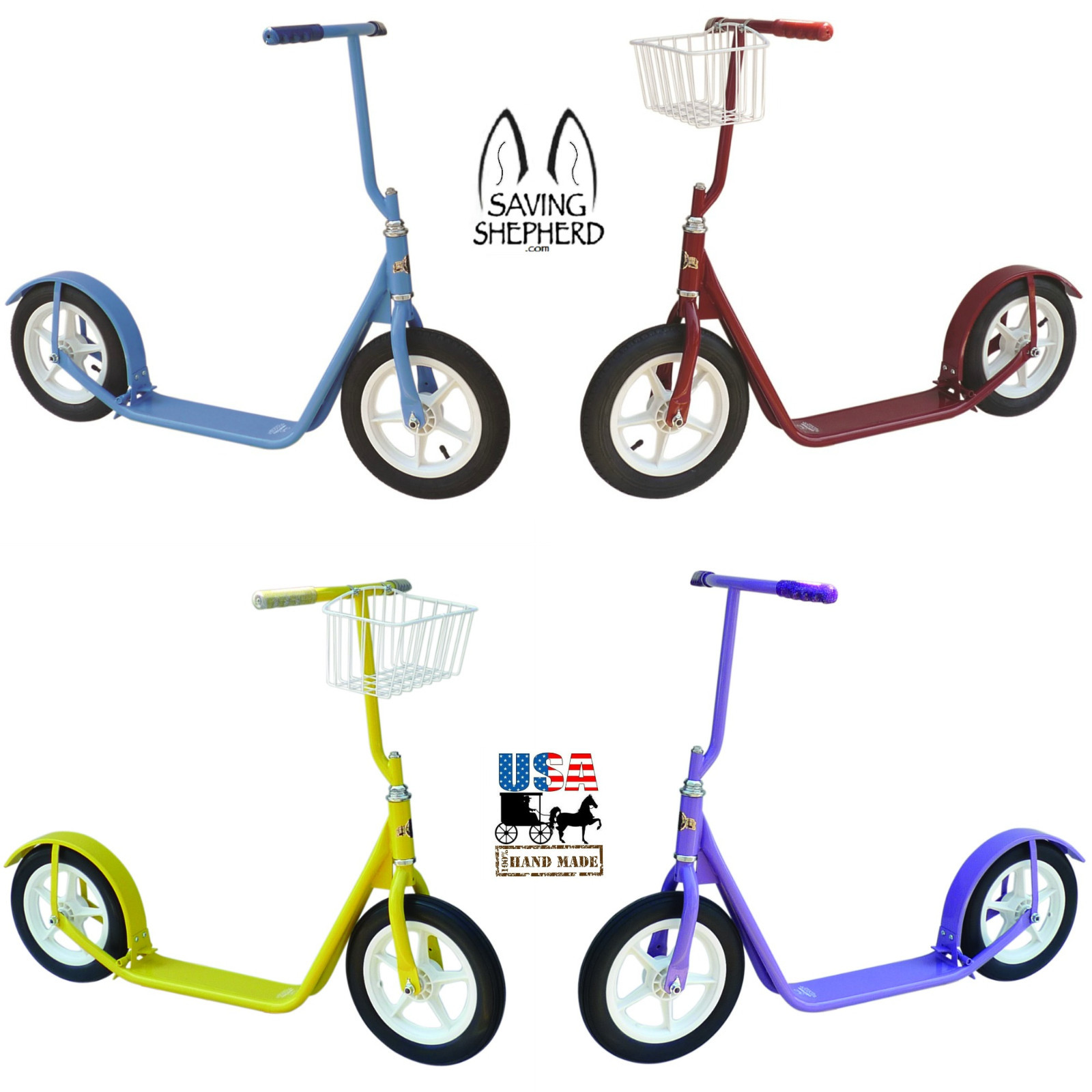 12" CHILDRENS SCOOTER - PURPLE - Child Kick Foot Bike w/ Bas