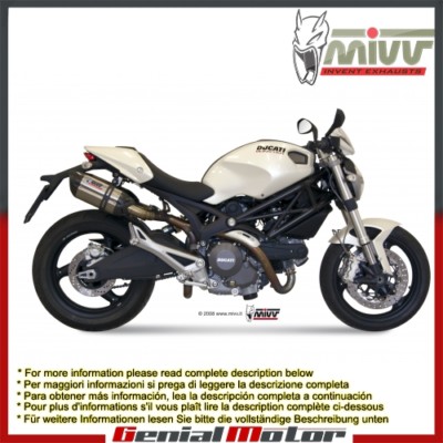 Mivv Exhaust Mufflers Suono Stainless Steel for Ducati Monster 696 2008  2014