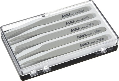 ANEX Precision Tweezer Plastic 5 pcs Set Craft Tool 120mm No.230-5S JIS Japan