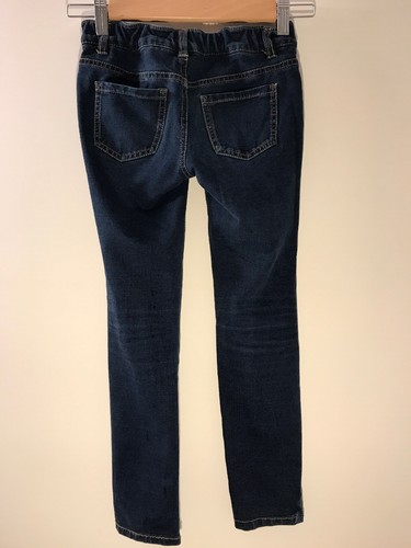 Total Girl Sz 8 Stretch Distressed Denim Adjustable Waist Jeggings Dark Wash - Picture 2 of 4