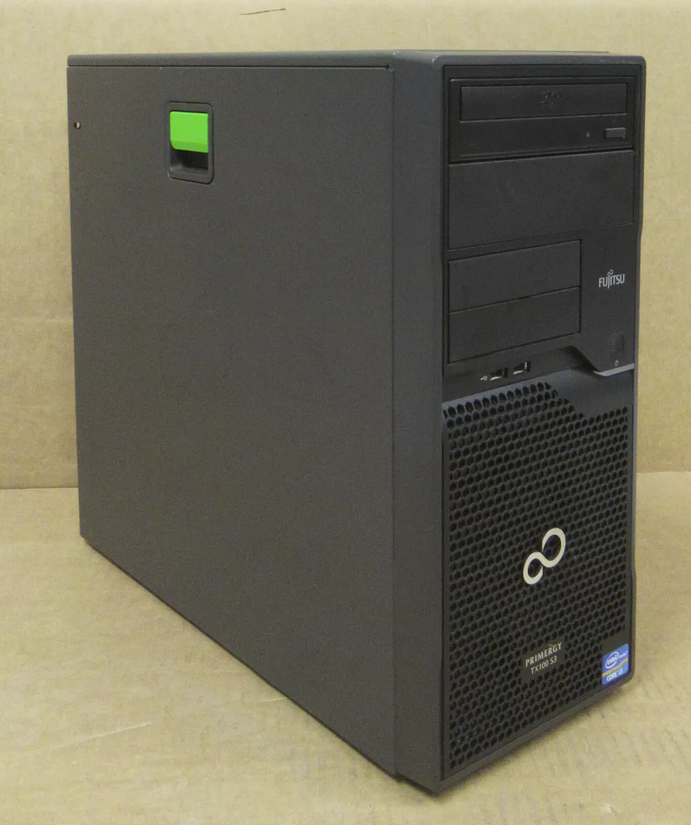 Fujitsu Primergy TX100 S3 Tower Server i3-2100 3.1GHz 2GB Ram 500GB HDD DVD  ROM