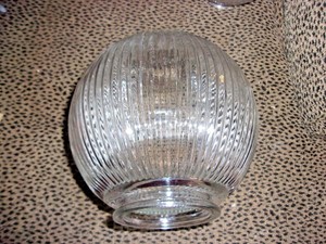 Details About Vintage Clear Ribbed Glass Ball Globe Shade Lamp Ceiling Fan Light Swag Globe