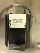 BarCraft Stainless Steel Ice Bucket with Tongs