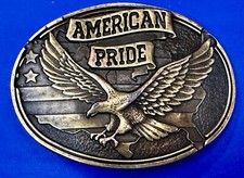 American Pride USA Flag Patriotic Bald Eagle United States Oval Belt Buckle
