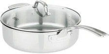 Viking 3-Ply Stainless Steel Saute Pan Mirror Finish With Glass Lid 5.25 Qt NEW