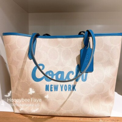 NWT COACH City Tote Bag With Coach Graphic CY705 | eBay