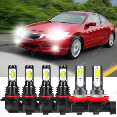 Kit Phares LED Pour Honda Accord 2006-2012 - Combo 9005+9006+H11 - 6000K Blanc, 5 Ans Garantie
