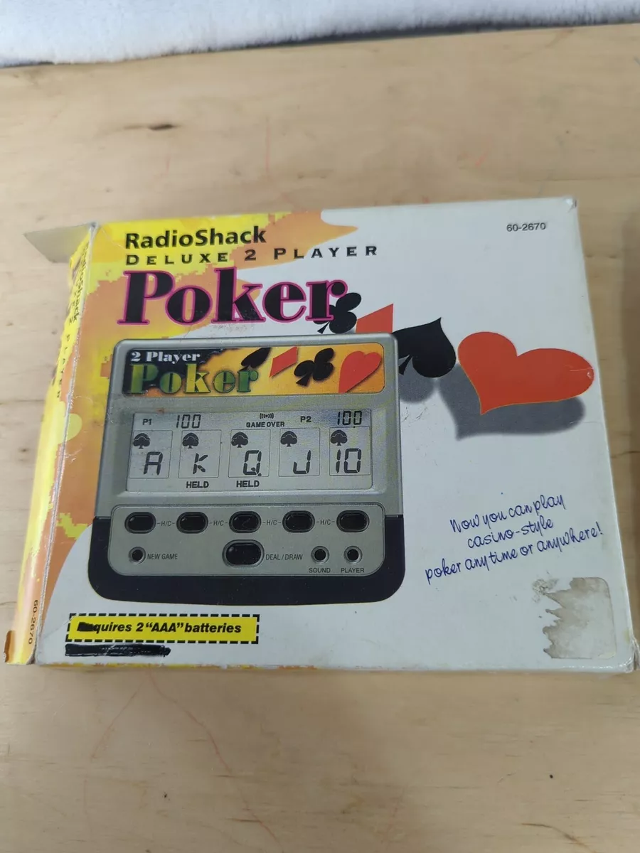 Radio Shack Deluxe 2 Player Handheld Poker Game 60-2670, TESTED