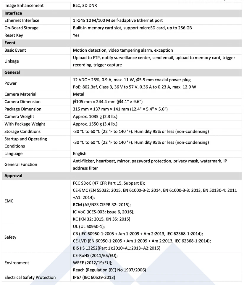 LTS CMIP8043NW-MZ IP 4MP 2.8-12mm Varifocal Motorized 131ft IR WDR Bullet Camera - Image 3 of 4