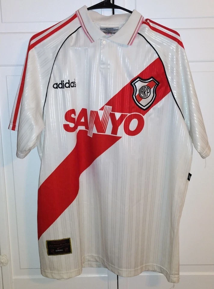 1996 ADIDAS ENZO FRANCESCOLI RIVER ПЛАСТИНА ДЖЕРСИ РУБАШКА БОЛЬШОЙ - Изображение 2 из 4