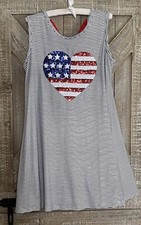 Girls Dress USA Heart Sequins Size 10