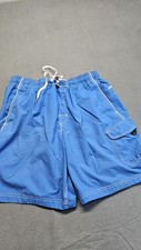 Speedo Men's Blue Swim Trunks Swimwear Board Shorts Mesh Lined Drawstring