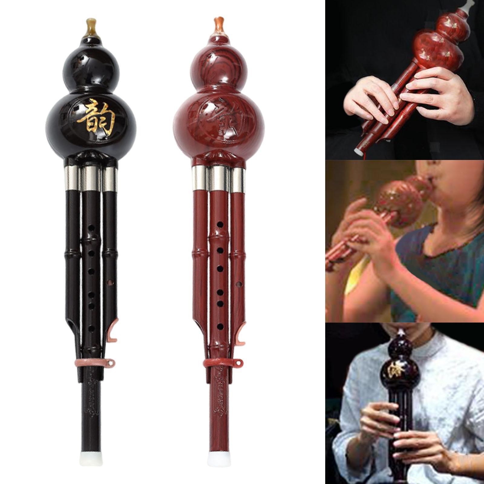 Chinesische Hulusi Flöte Kürbis Hlute mit Mundstück Musikinstrument Chinese Folk