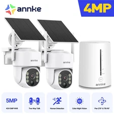 ANNKE 4CH NVR Wireless 4MP PT Color Security System Solar Power Two Way Audio AI