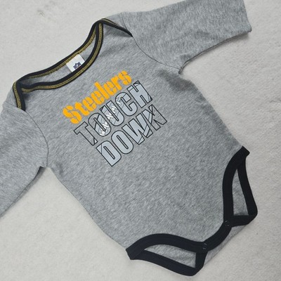 Baby Pittsburgh Steelers Touch Down Long Sleeve One Piece 3-6 M NFL Team Apparel