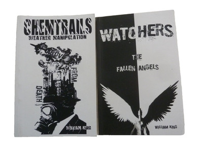 TWO (2) WILLIAM KING trade paperbacks: Chemtrails & Watchers, the Fallen Angels