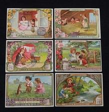 6 Bilder, komplette Serie: Jugendzeit. Sanguinetti=773, 1904. Liebig Sammelbilde