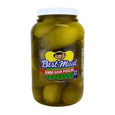 Best Maid Sour Pickles 1 Gallon Jar 12-16 Count Classic Texas Style Whole Sour C