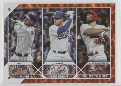 2023 Series 1 League Leaders Orange Foil Paul Goldschmidt Freddie Freeman g2u