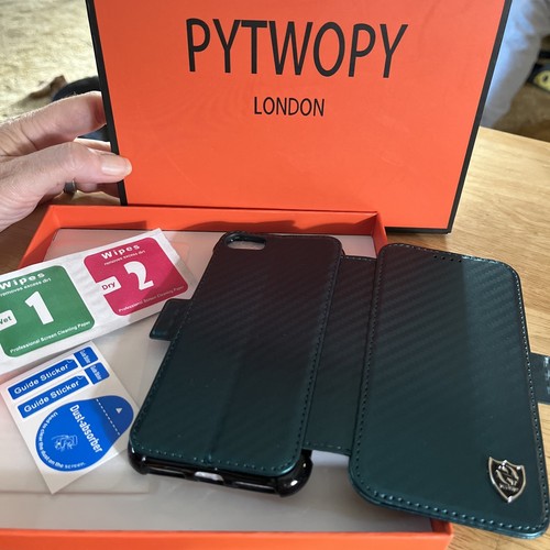 Pytwopy iPhone 12 Leather Wallet Case