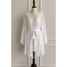 Vintage Natori Bridal Lingerie Set White Satin Chemise Sheer Robe