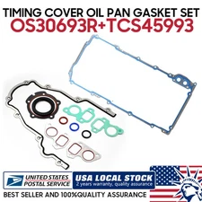 OEM Timing Cover Oil Pan Gasket Set For Chevy GMC Cadillac Pontiac Saab Isuzu