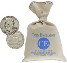 $100 Face Value Bag 90% Silver Franklin Half Dollars Full Dates