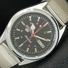 JAPAN VINTAGE REFURBISHED SEIKO 5 AUTOMATIC 6309A MENS BLACK WATCH a442803-1