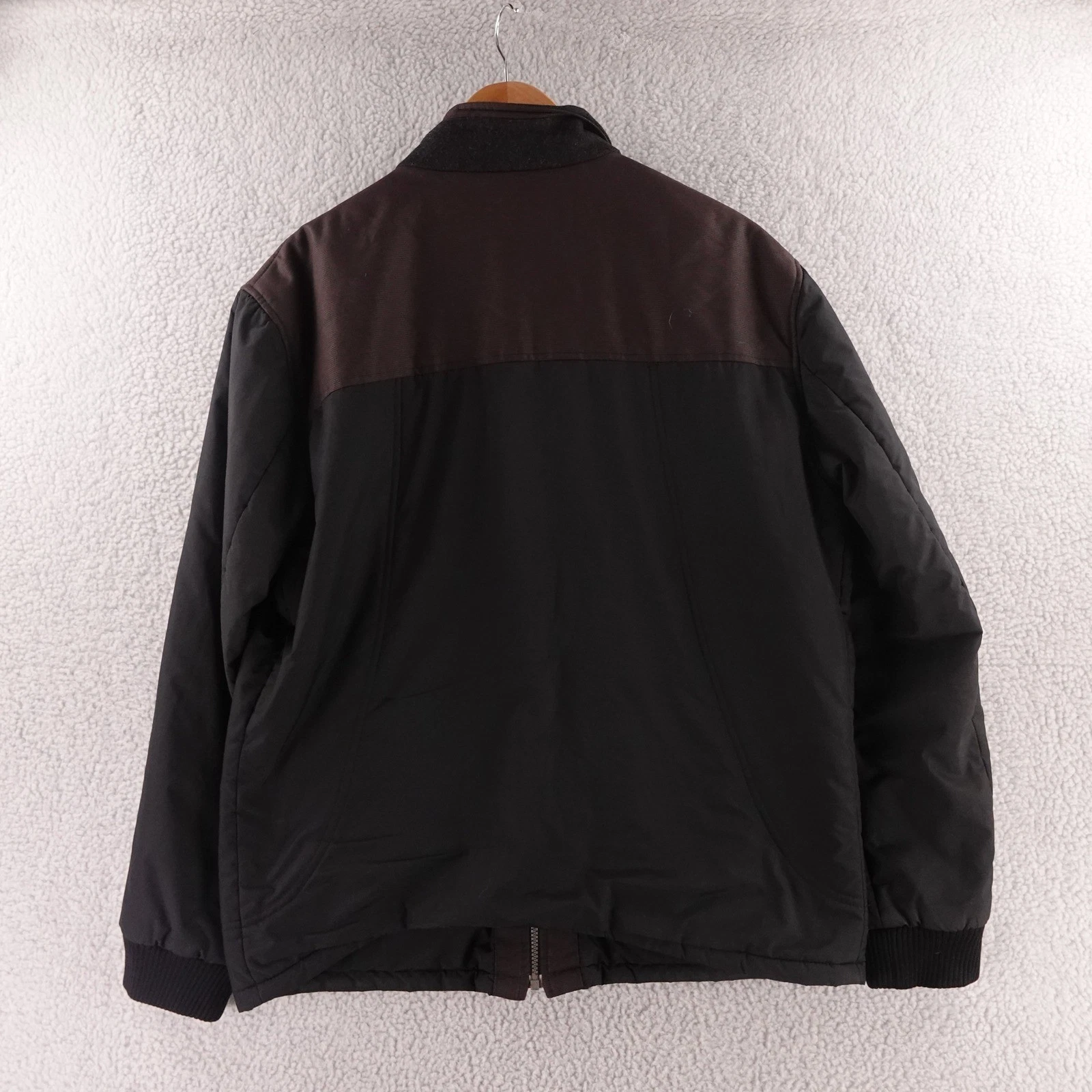Zegna Sport Mens Full Zip Two Tone Jacket Brown Black Bomber Size XL image 2