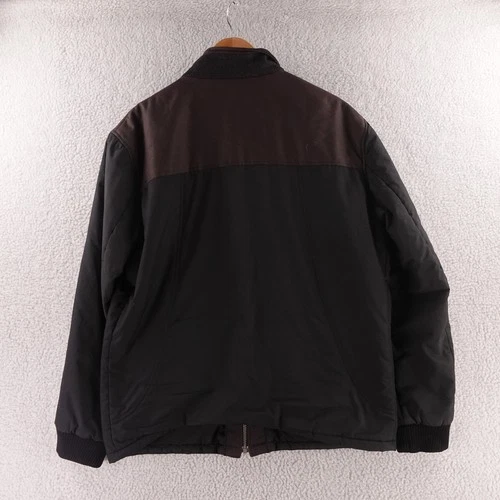 Zegna Sport Mens Full Zip Two Tone Jacket Brown Black Bomber Size XL image 2