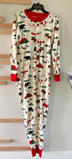 Little Blue House Happy Camper Moose Drop Bottom Pajamas One piece Size S Adult