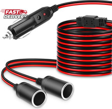 ELECTOP 1 to 2 Car Cigarette Lighter Splitter Adapter Power Charger Port, 6Ft Ci