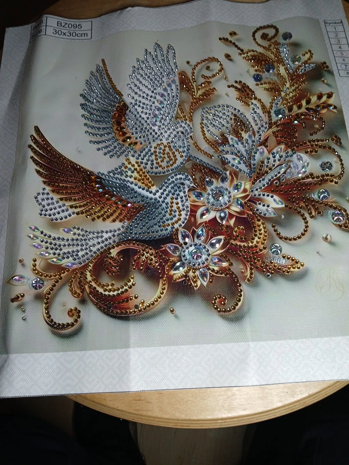 Diamond painting * Fertiges Bild * Tauben* 30 X 30 - Bild 1 von 1