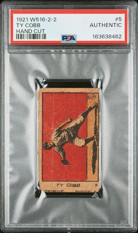 1921 W516-2-2 HAND CUT #5 TY COBB PSA AUTHENTIC