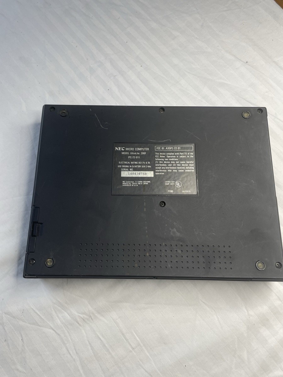 NEC UltraLite SX/20 (PC-22-01) - '90s DOS Laptop Computer