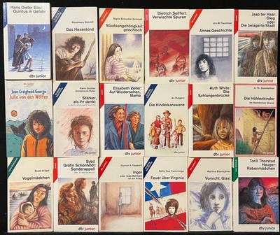 SAMMLUNG PAKET - 23 Taschenbücher - DTV JUNIOR - Quintus, Höhlenkinder u.v.a.