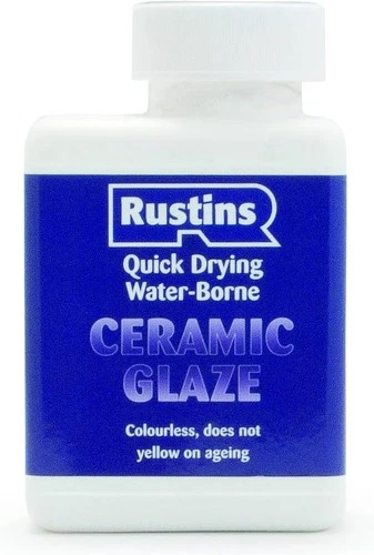 Rustins Acrylic Ceramic Glaze for DIY Pottery Tiles Crafts White/Clear 250ml/1L