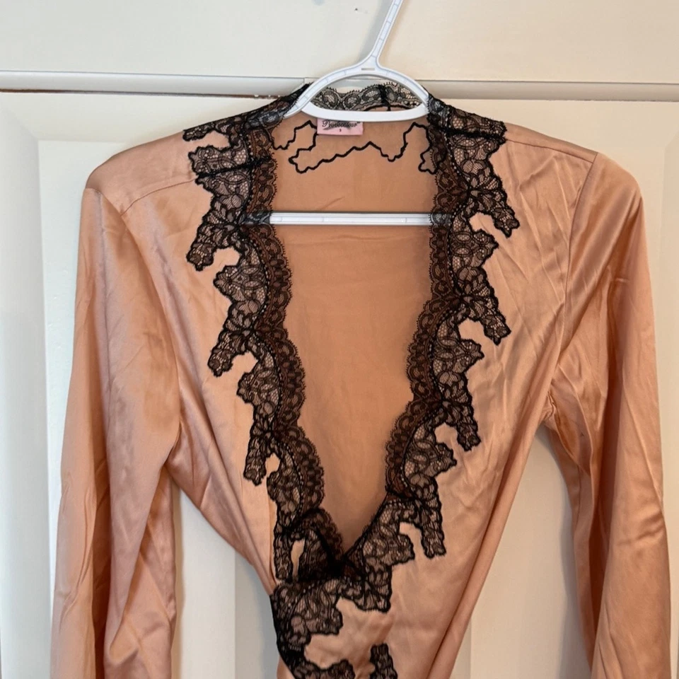 ¡Nuevo! Agent Provocateur Amela Pijama Top Rosa Negro Pijama 45797 Foto 4 de 4