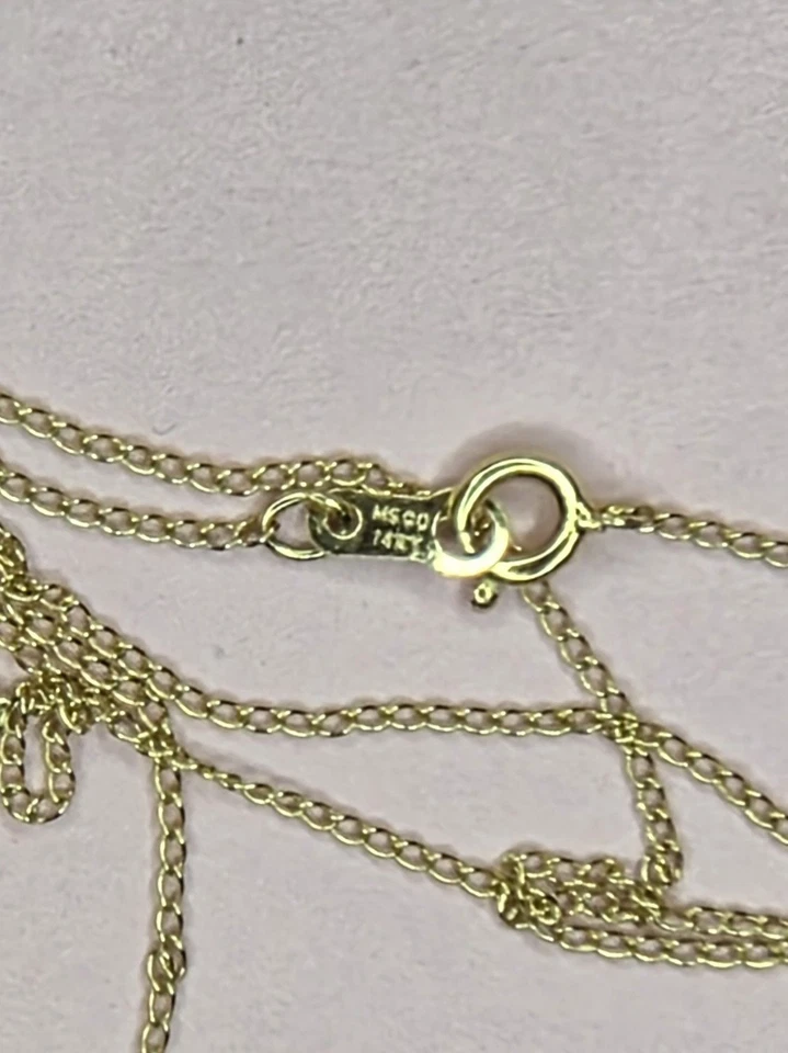 14k yellow Gold Diamond Rose Flower Pendant Necklace with 14k 18" Gold Chain  - Image 2 of 4