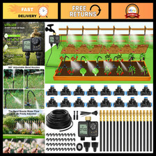 99Ft Drip Irrigation System with 2-Zone Water...