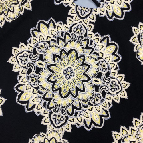 Sandra Darren Women Sz S Navy Blue Yellow Geo Print Dress - Picture 5 of 10