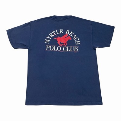 Vintage 90s Myrtle Beach Polo Club T Shirt Men s Large Blue Single Stitch