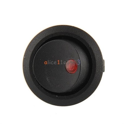 5Pcs 12V LED Dot Light Car Auto Boat Round Rocker ON-OFF Toggle Switch Red *cc