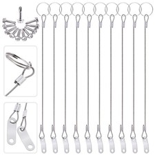 20Pcs Lanyard Cable Set - 10 Stainless Steel Safety Tethers 10 Hex Screws
