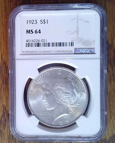 1923-P BU Silver Peace Dollar NGC MS64 (021)