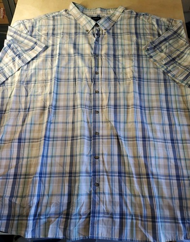 HARBOR BAY BEIGE/BLUE/BROWN/Plaid Button Down Shirt Big/Tall Men 6XL-72”Chest - Picture 1 of 17