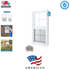 1 Pack Shed Window 14"X21" White Flush Mount Household Windows with Tempered ...