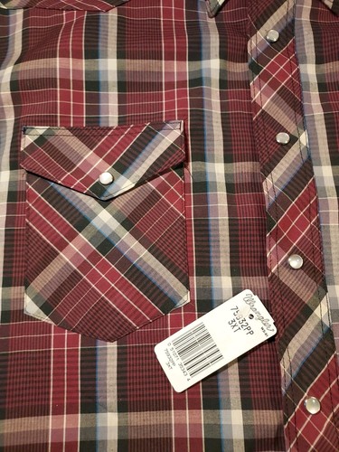 Wrangler Western Hemd Langarm Pearl Snap Brick kariert Herren 3XT Neu mit Etikett - Bild 5 von 10