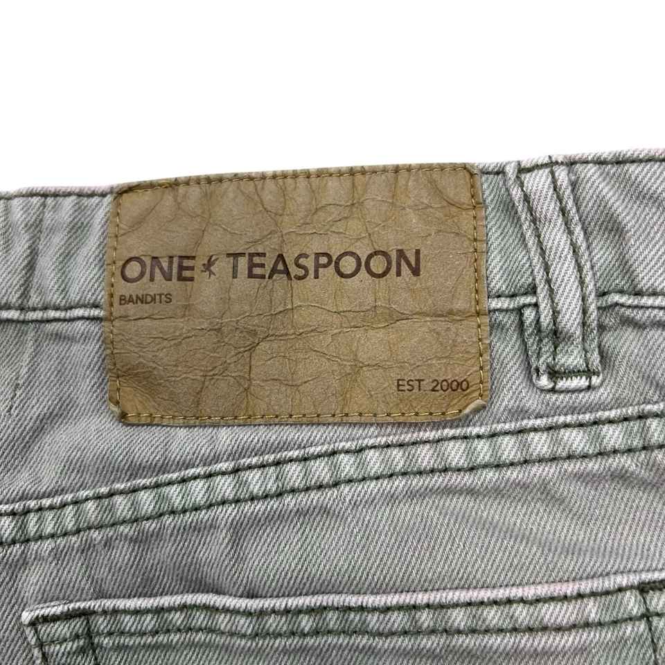 Pantalones Cortos One Teaspoon Mujer Talla 26 Gris Bandidos Denim Envejecido Corte Foto 4 de 4
