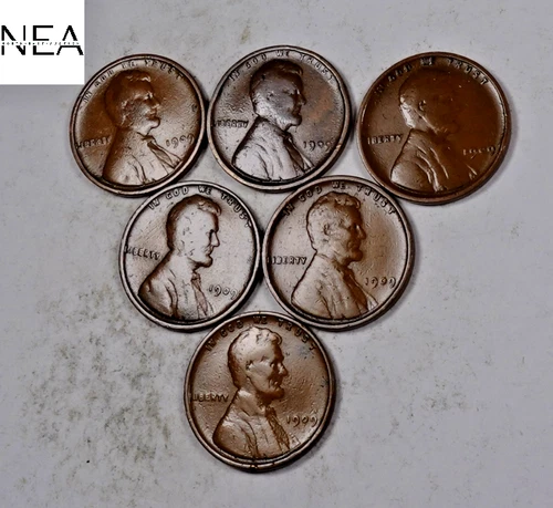 (6) 1909 VDB Lincoln Wheat Cent Set/Lot ~ VG/Fine ~ 6 Coins ~ ZWL22